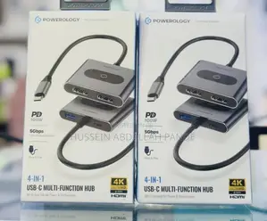 Type C Hub 4 in 1 Dual Hdmi, Usb and Type C