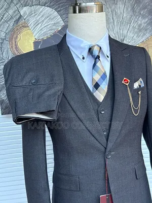 Premium Charcoal Grey 3-Piece Suit