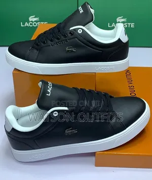 4 Colours Lacoste Brand Leather Materials Men's Quality Shoes