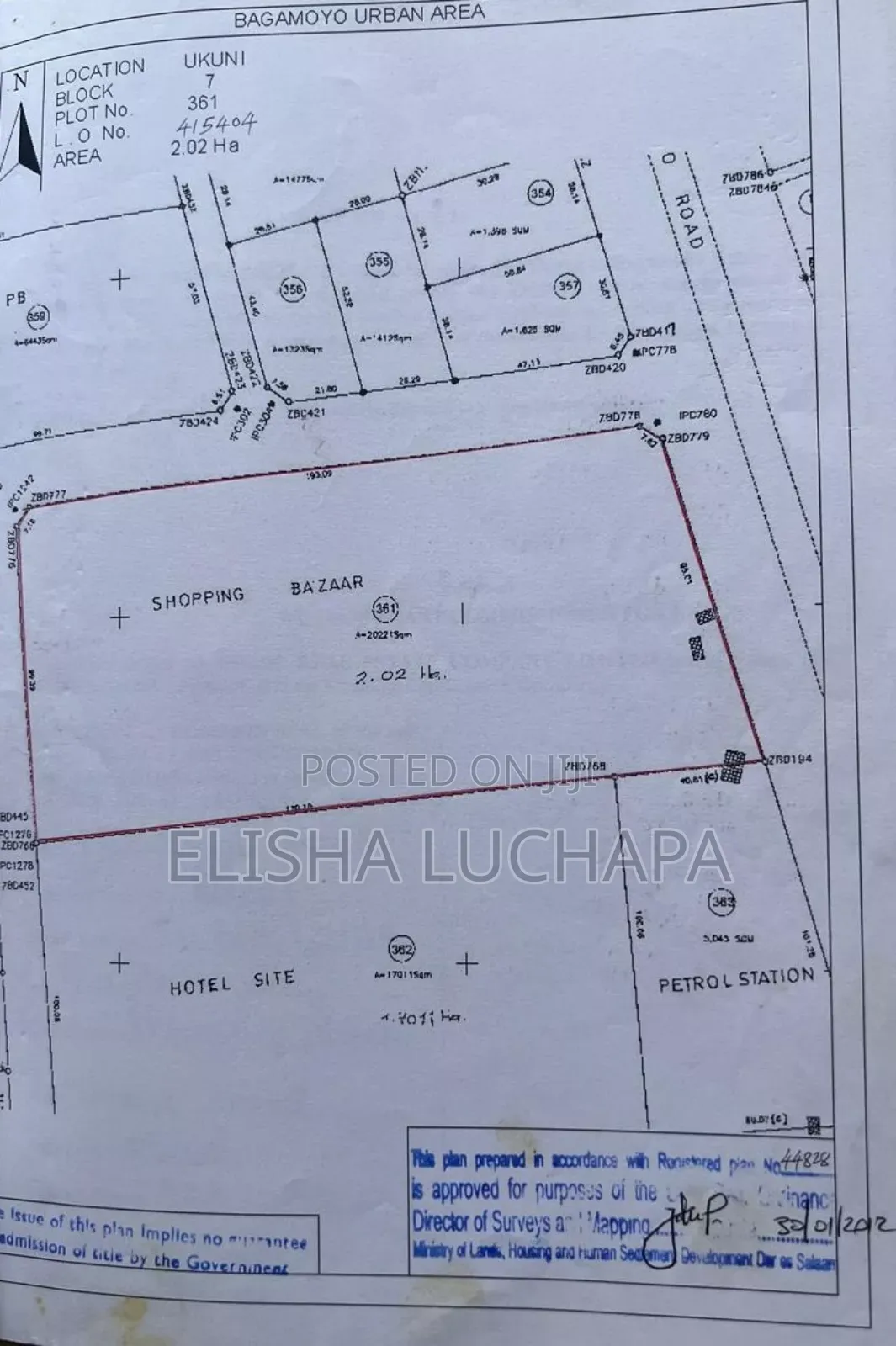 5 Acres Shopping Bazaar for Sale at Bagamoyo