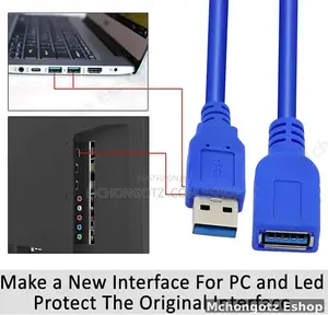 Usb 3.0 Extension Cable 3m Type a Male to Female Blue High Quality