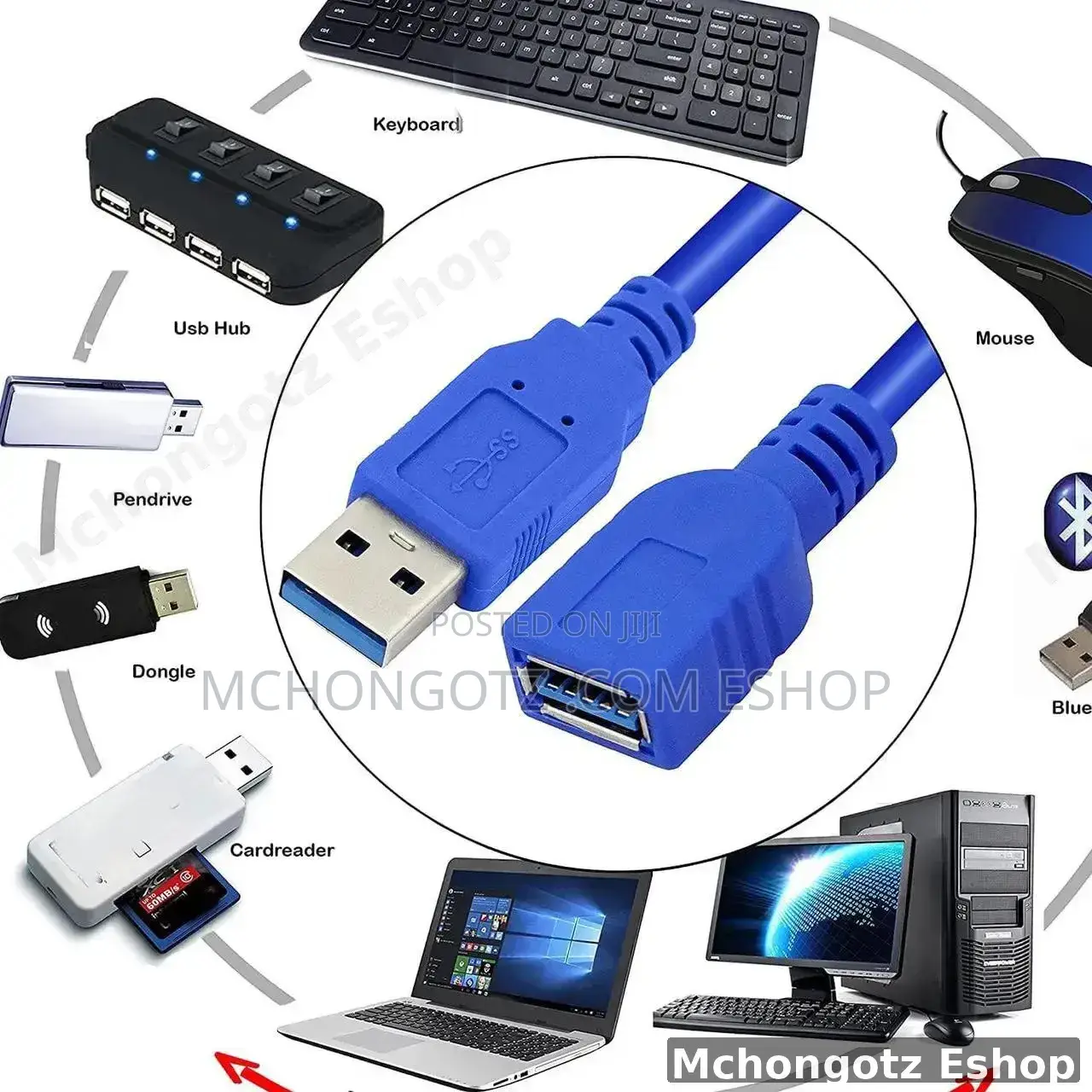 Usb 3.0 Extension Cable 3m Type a Male to Female Blue High Quality