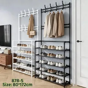 Multifunctional Floor-Standing Garment and Shoe Rack