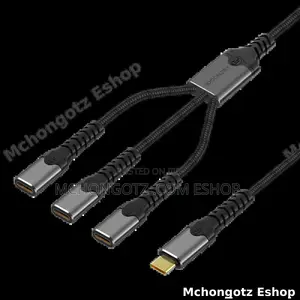 Type C 3 in 1 Hub Splitter Cable | Usb C Male to Dual Usb C Female