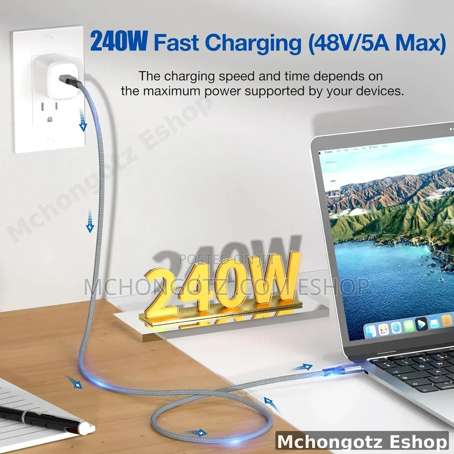 Usb 3.2 Type-C to Type-C Cable 0.5m | 240w Pd | 20gbps | 60hz