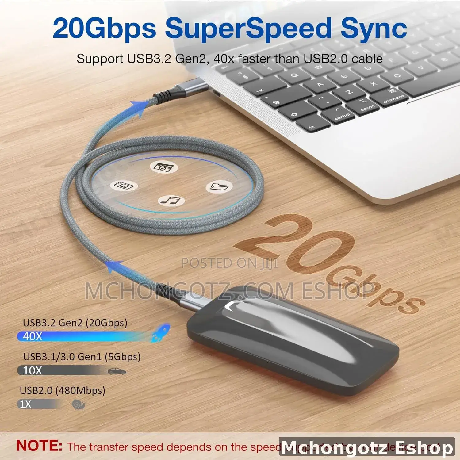 Usb 3.2 Type-C to Type-C Cable 0.5m | 240w Pd | 20gbps | 60hz