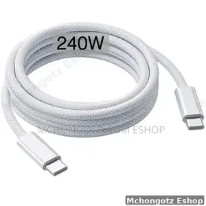 Usb C | Type C to Type C Cable 2m 240w White Braided Fast Charging