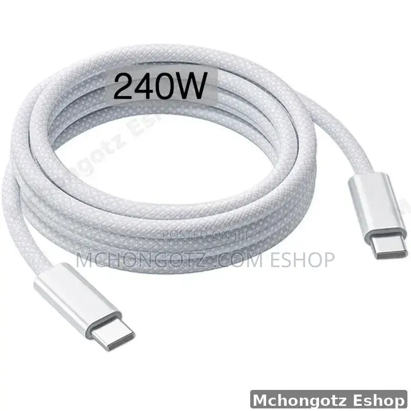 Usb C | Type C to Type C Cable 2m 240w White Braided Fast Charging