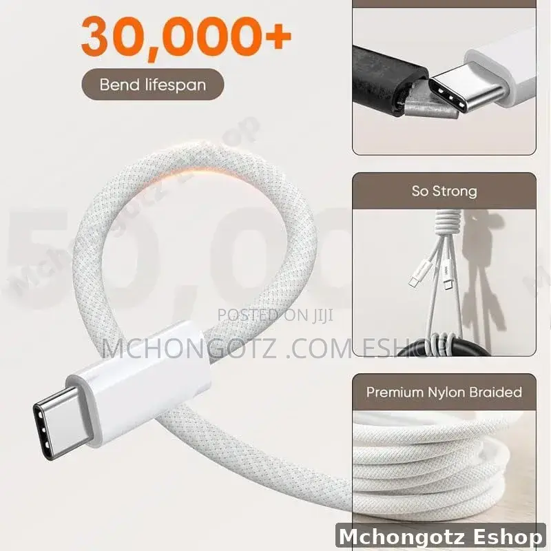 Usb C | Type C to Type C Cable 2m 240w White Braided Fast Charging