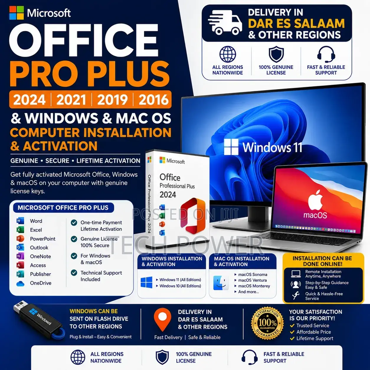 Microsoft Office Pro Plus 2024,2021,2019,2016 Windows Macos Install