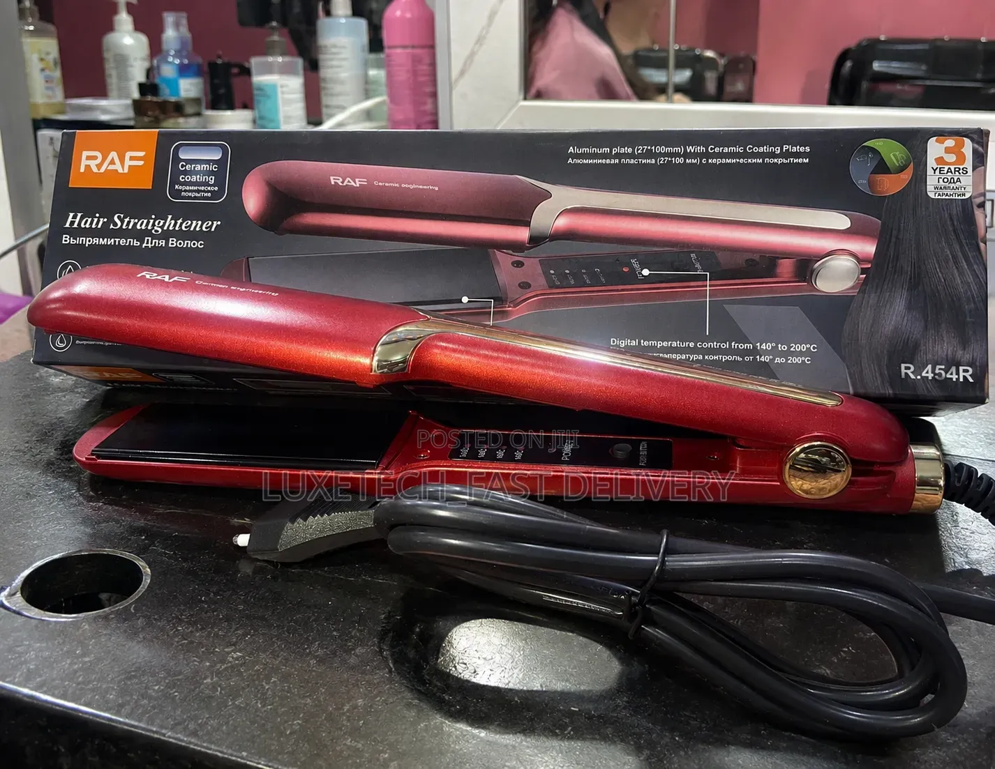 Raf R.454r Hair Straightener Ceramic-Coated Plates