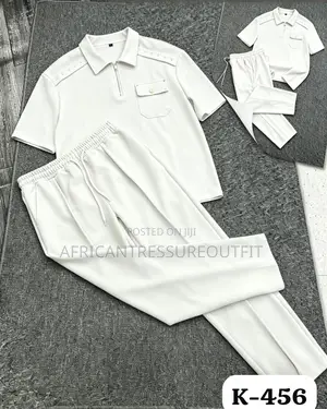 Cinvoph Two-Piece Set Features a Short Sleeve Shirt With a Zip Placket