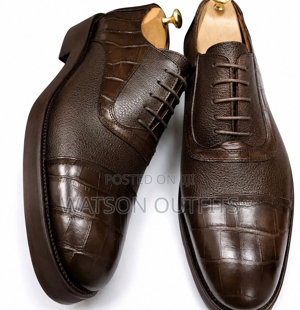 De'rossi Brand Men's Leather Shoes 2 Colours Materials Original