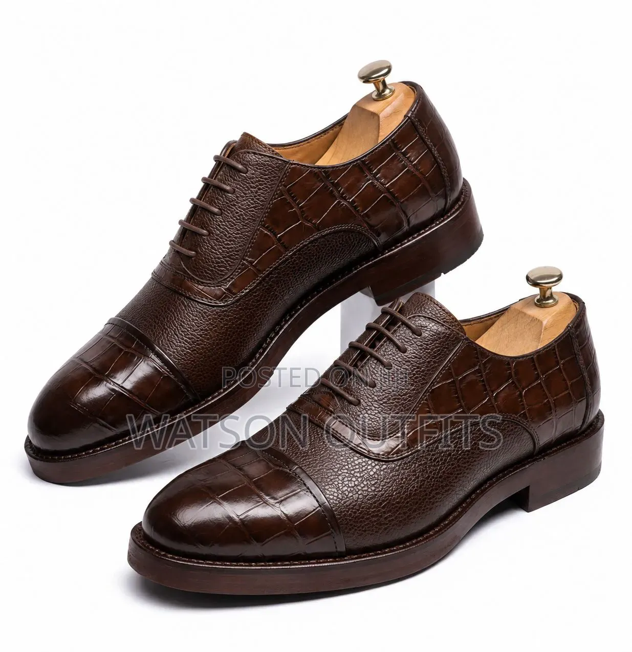De'rossi Brand Men's Leather Shoes 2 Colours Materials Original