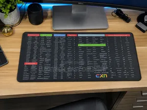 Large Desk Mat With Keyboard Shortcuts 80x30cm for (Excel, Word, CAD)