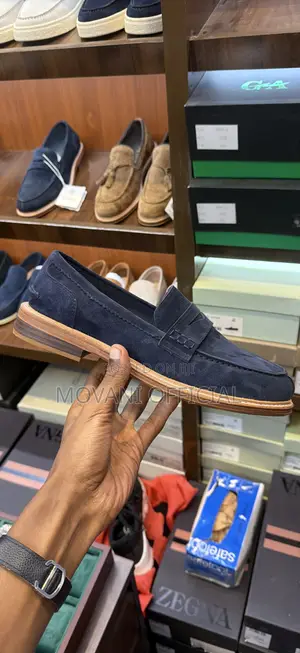Navy Blue Brunello Cucinelli Classic Suede Loafer