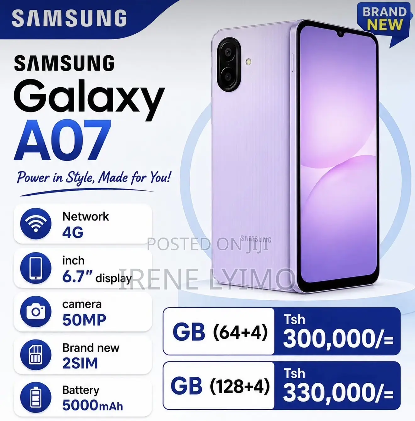 New Samsung Galaxy A07 128 GB Black