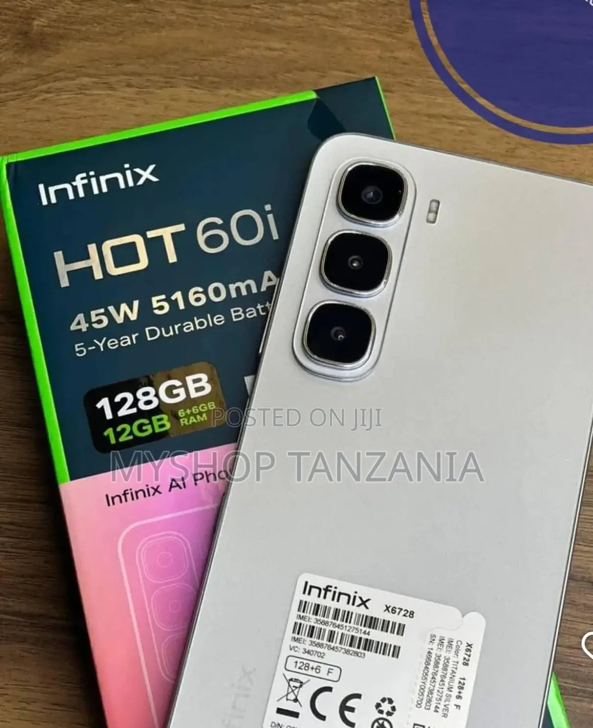 New Infinix Hot 60i 128 GB Black