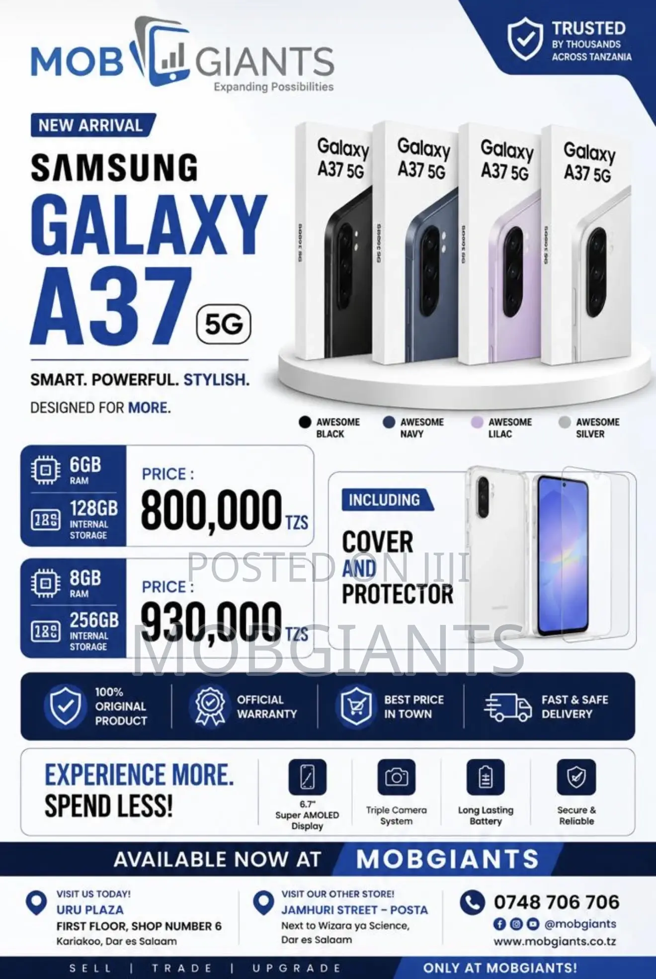 New Samsung Galaxy A37 128 GB Black