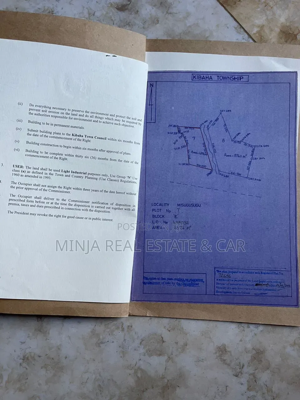 Industrial Plot for Sale Kibaha Misugusugu Along the Main Road