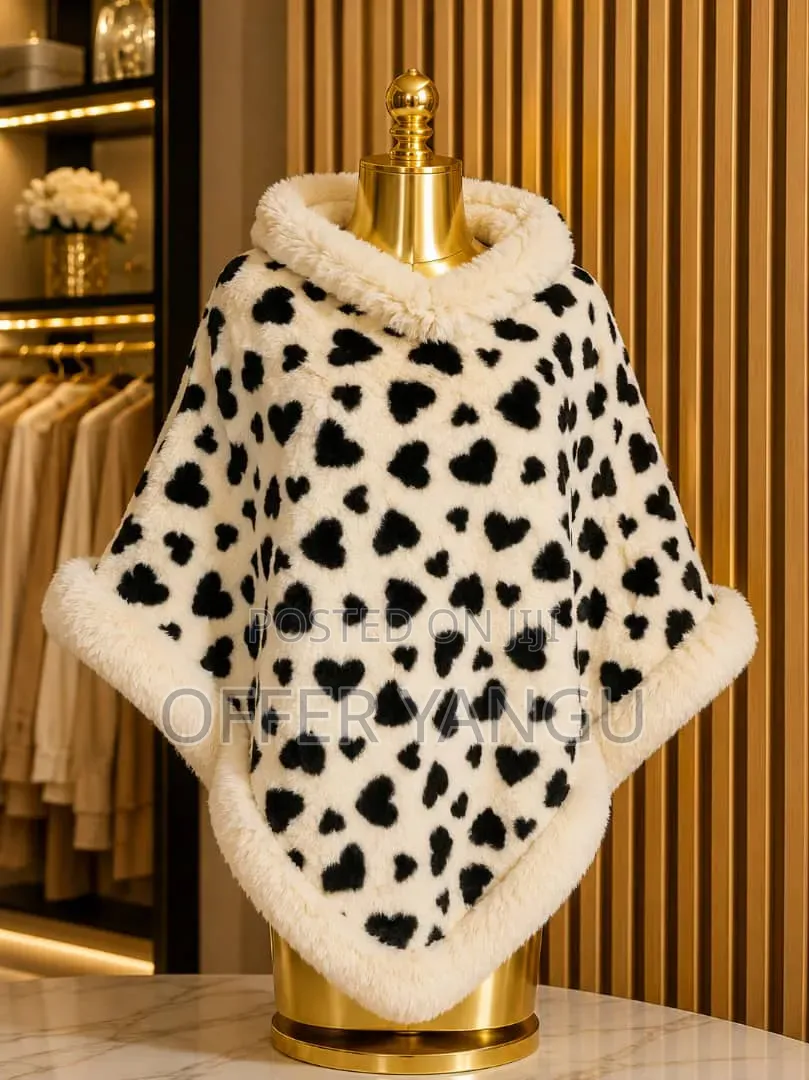 Collar Plaid Cape Poncho