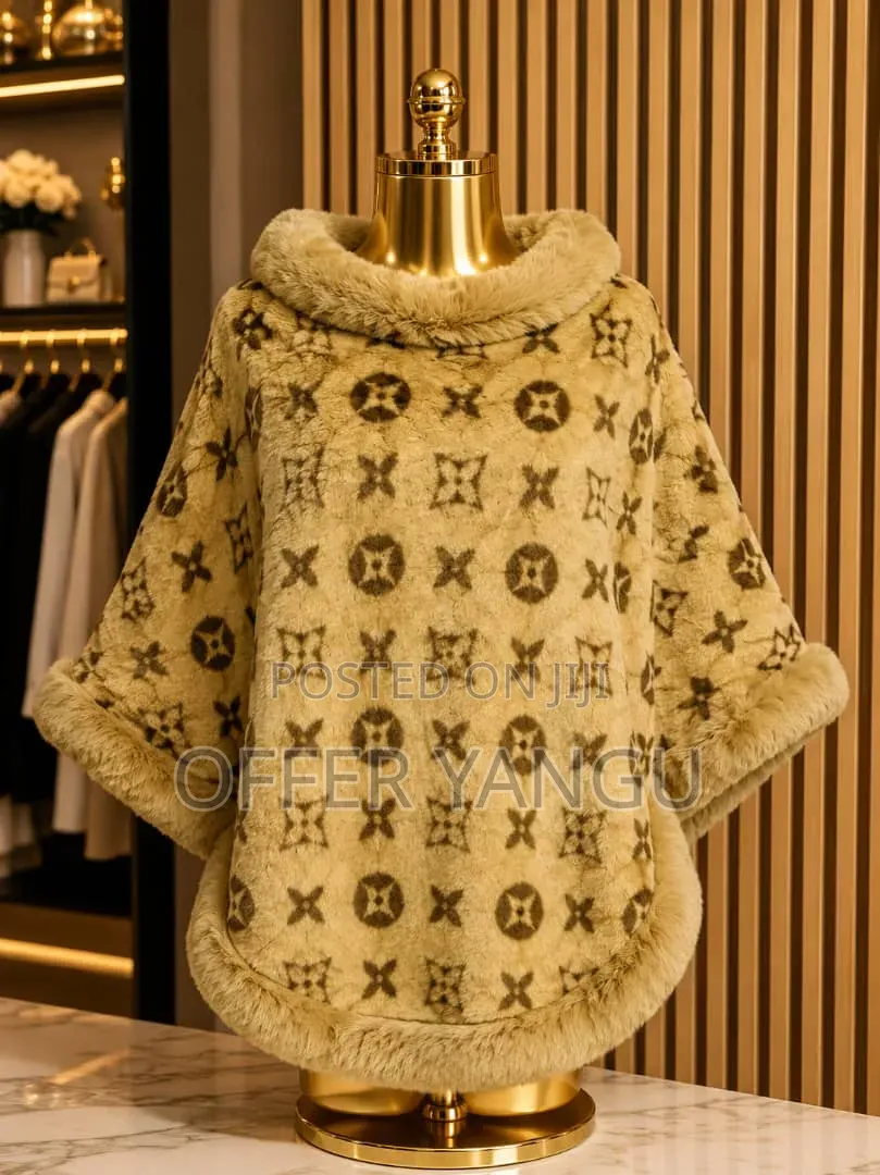 Collar Plaid Cape Poncho
