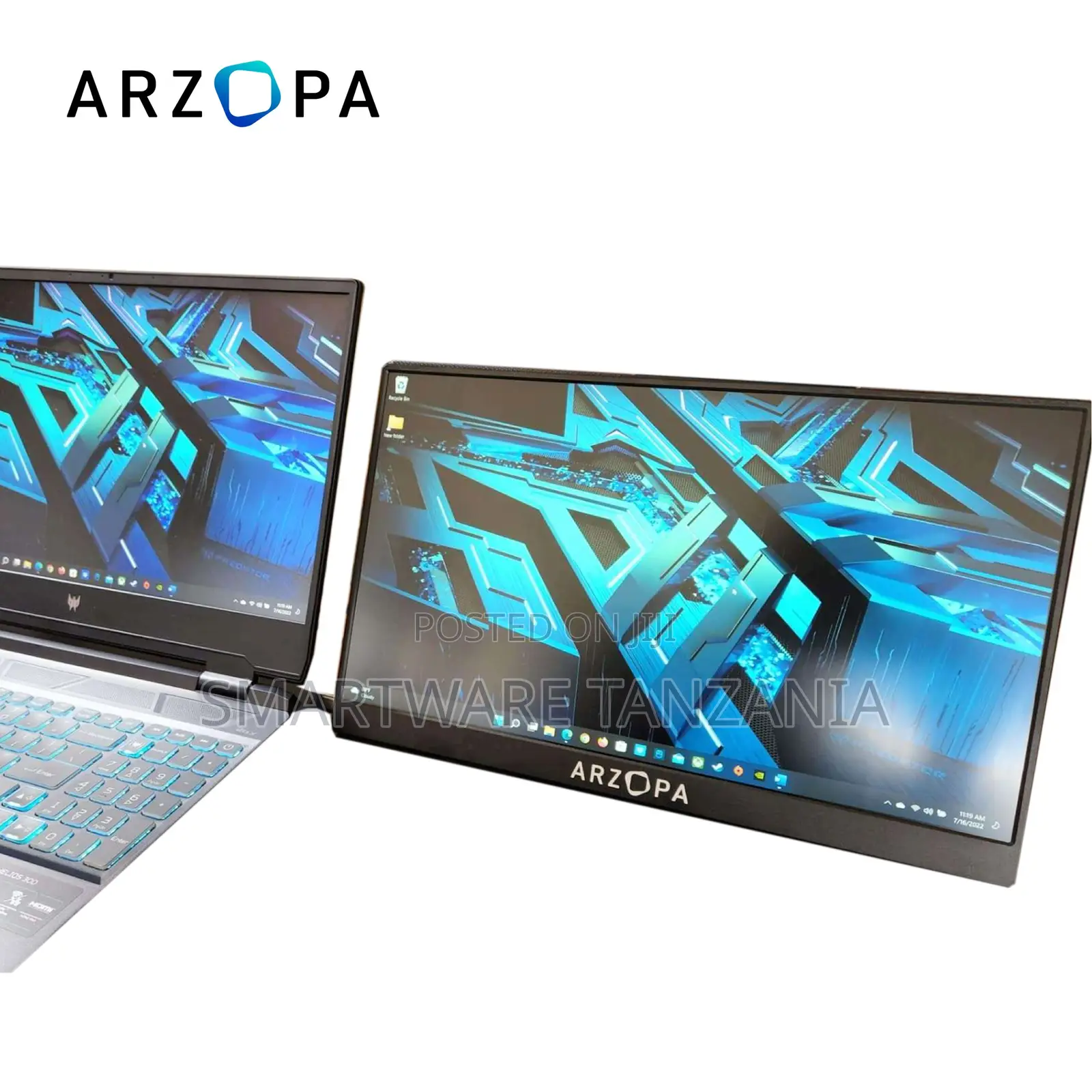 Arzopa Portable 15.6 Inch Dual Screen Monitor for Productivity