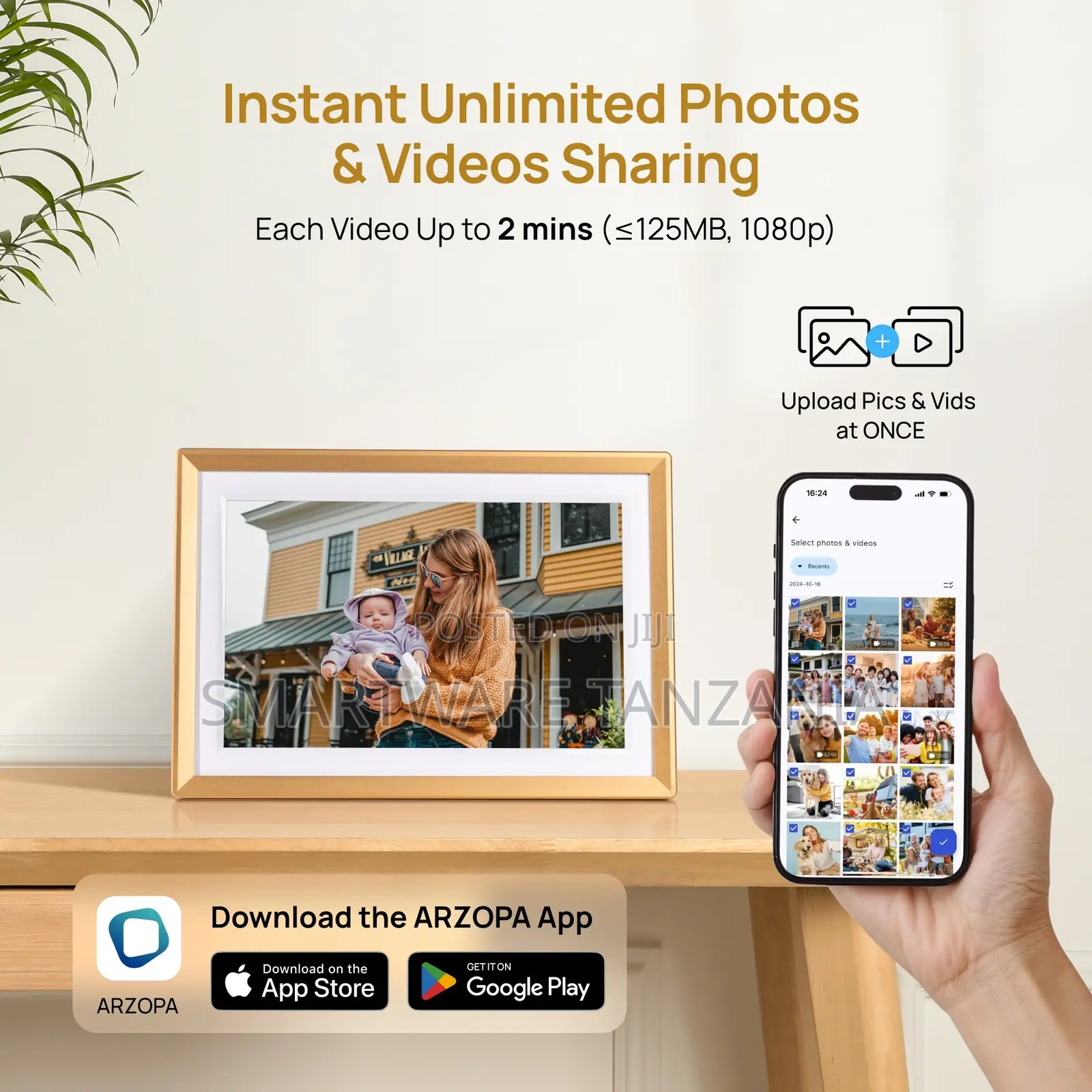 Capture and Share Unlimited Photos Videos With Arzopa Frame Today!