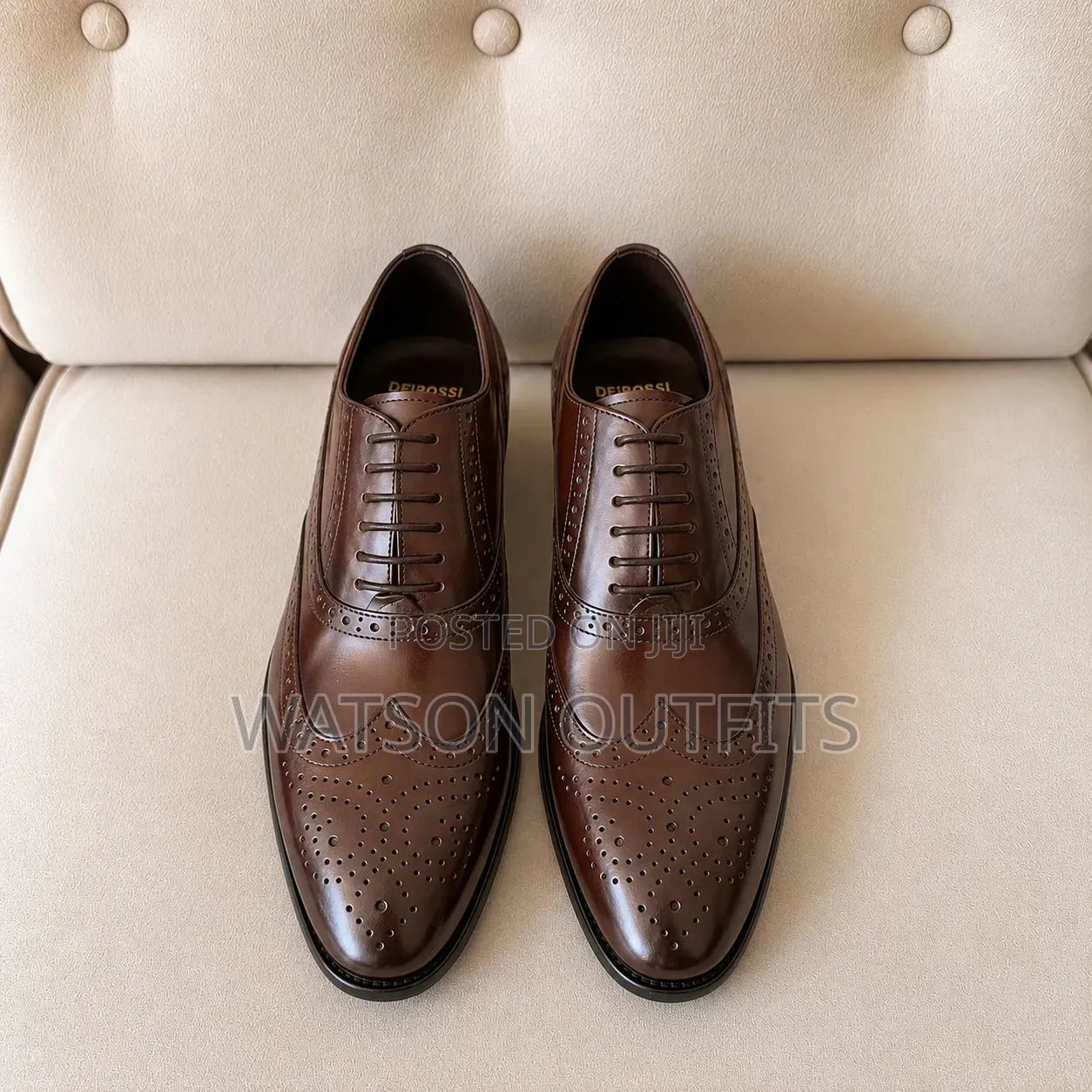 De'rossi Brand Mocca Za Leather Materials for Men's