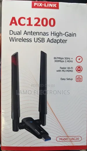 Pix Link Ac1200 Uac20 Dual Antennas High Gain Wireless Usb Adapter