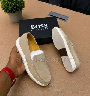 Hugo Boss Loafer Upper Leather Suede Disceet Embossed Logo on Side