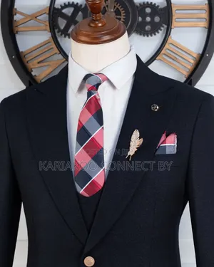 Executive Black 3-Piece Slim-Fit Suit for Gentlemen