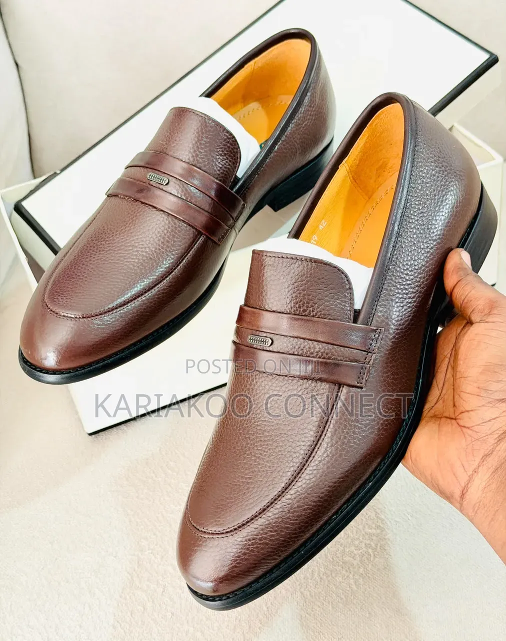 Brown Gold Mens Shoes