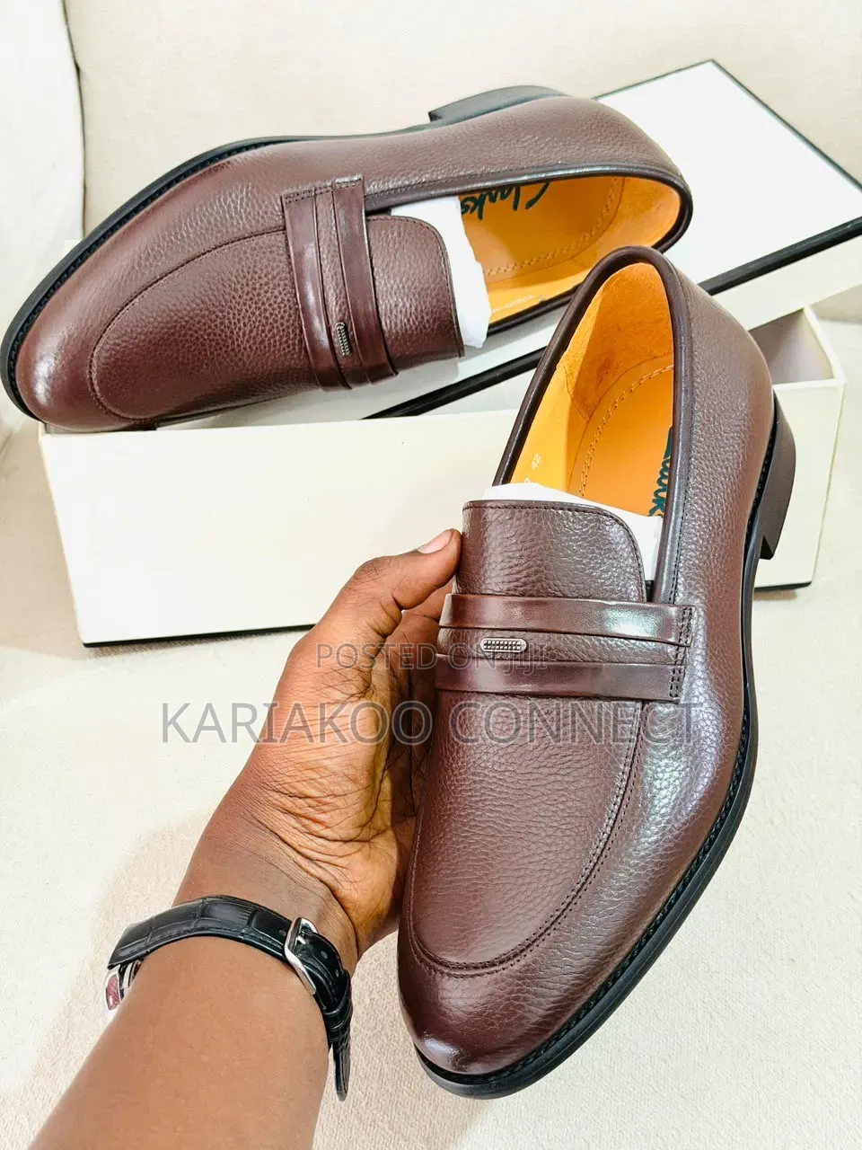 Brown Gold Mens Shoes