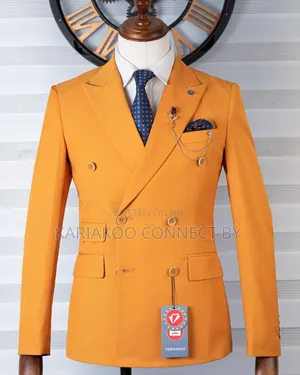 Fernando Premium Mustard Yellow Double-Breasted Slim-Fit Suit