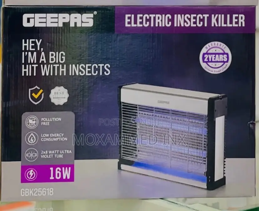 Geepas 16w Electric Insect Killer, Model Gbk25618,Featuring Two 8