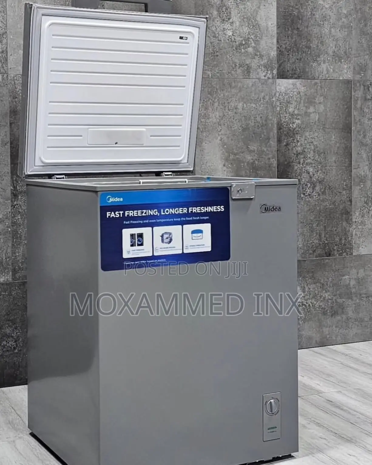 Midea Silver Chest Freezer 150l.It Features Fast Freezing Technology D