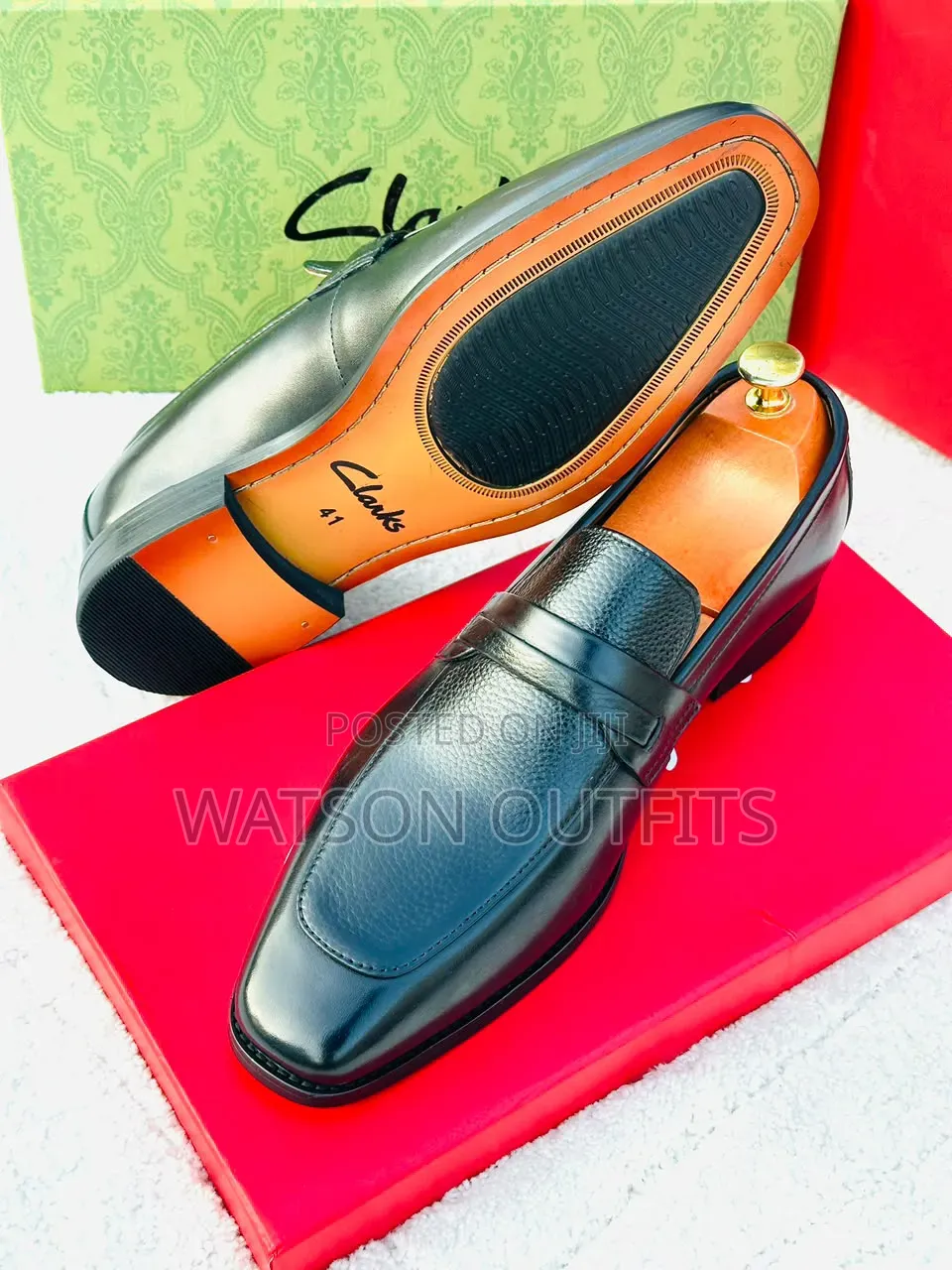 Men's Leather Shoes or Moccasins or Mocca Clarks and De'rossi Brands