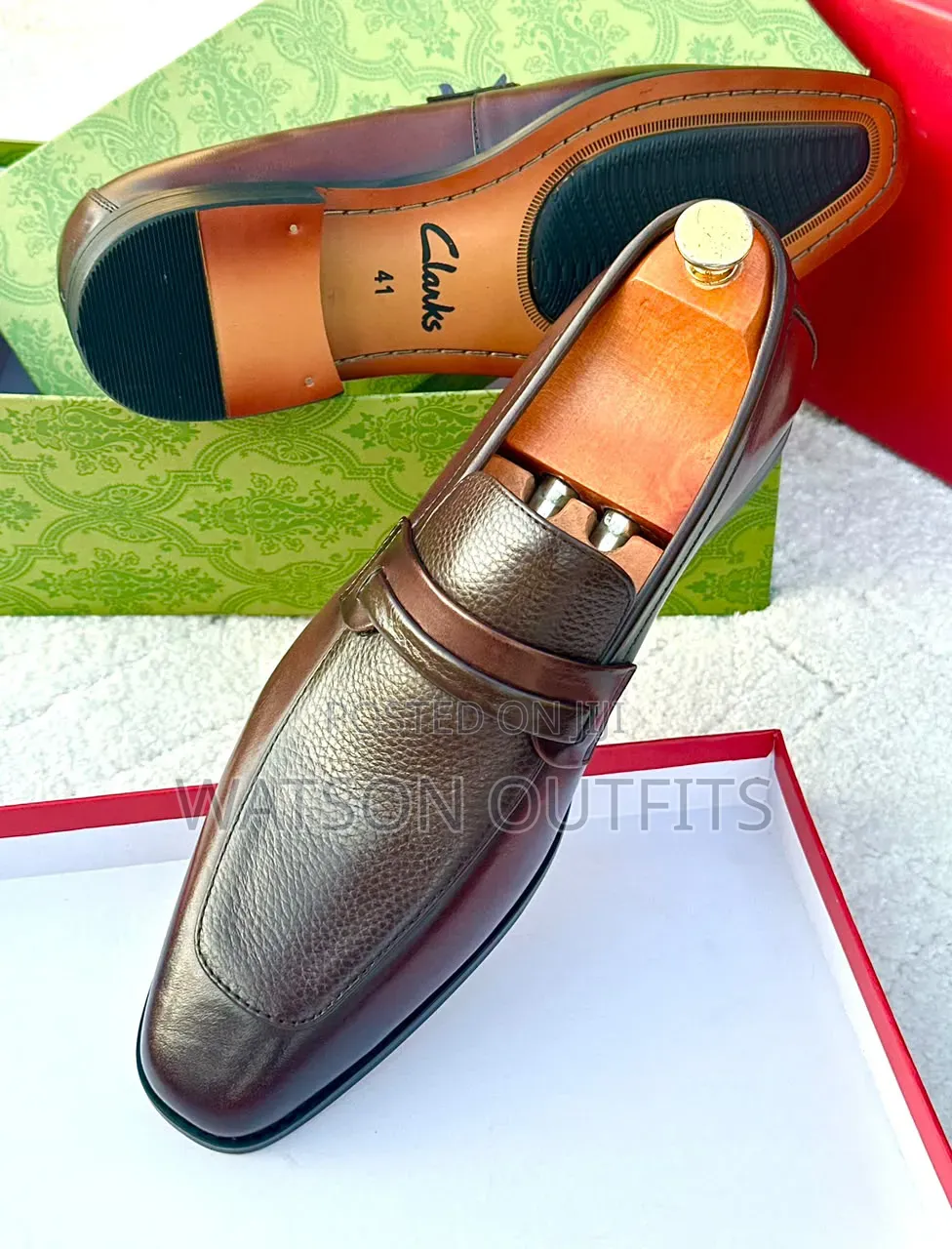 Men's Leather Shoes or Moccasins or Mocca Clarks and De'rossi Brands
