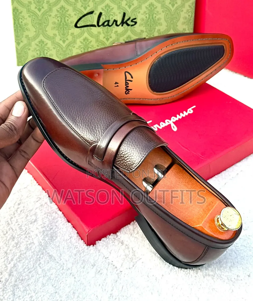 Men's Leather Shoes or Moccasins or Mocca Clarks and De'rossi Brands