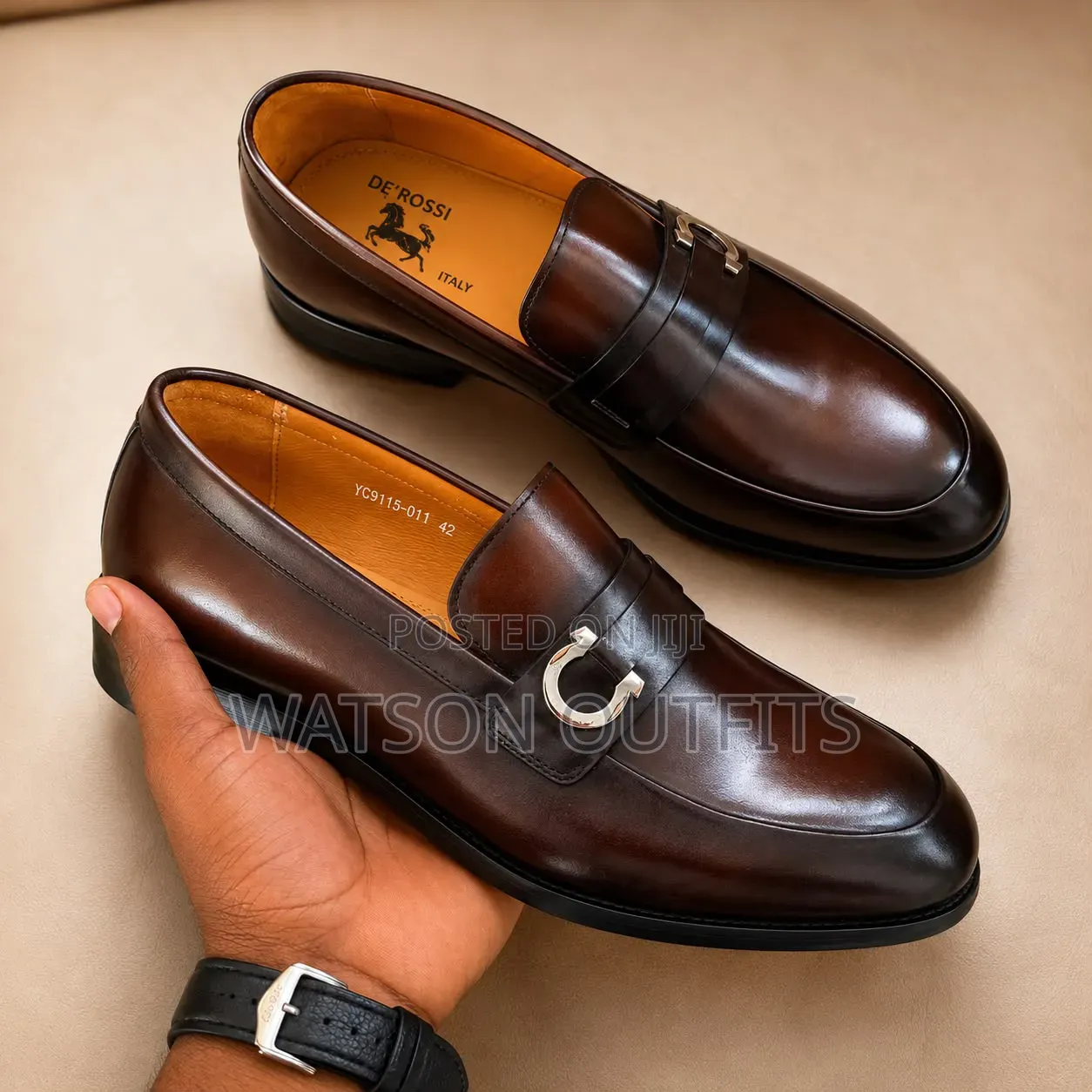 Men's Leather Shoes or Moccasins or Mocca Clarks and De'rossi Brands