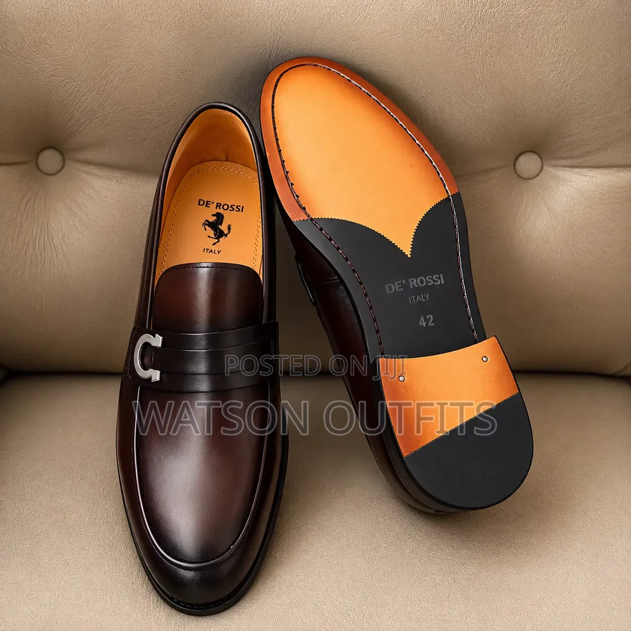 Men's Leather Shoes or Moccasins or Mocca Clarks and De'rossi Brands