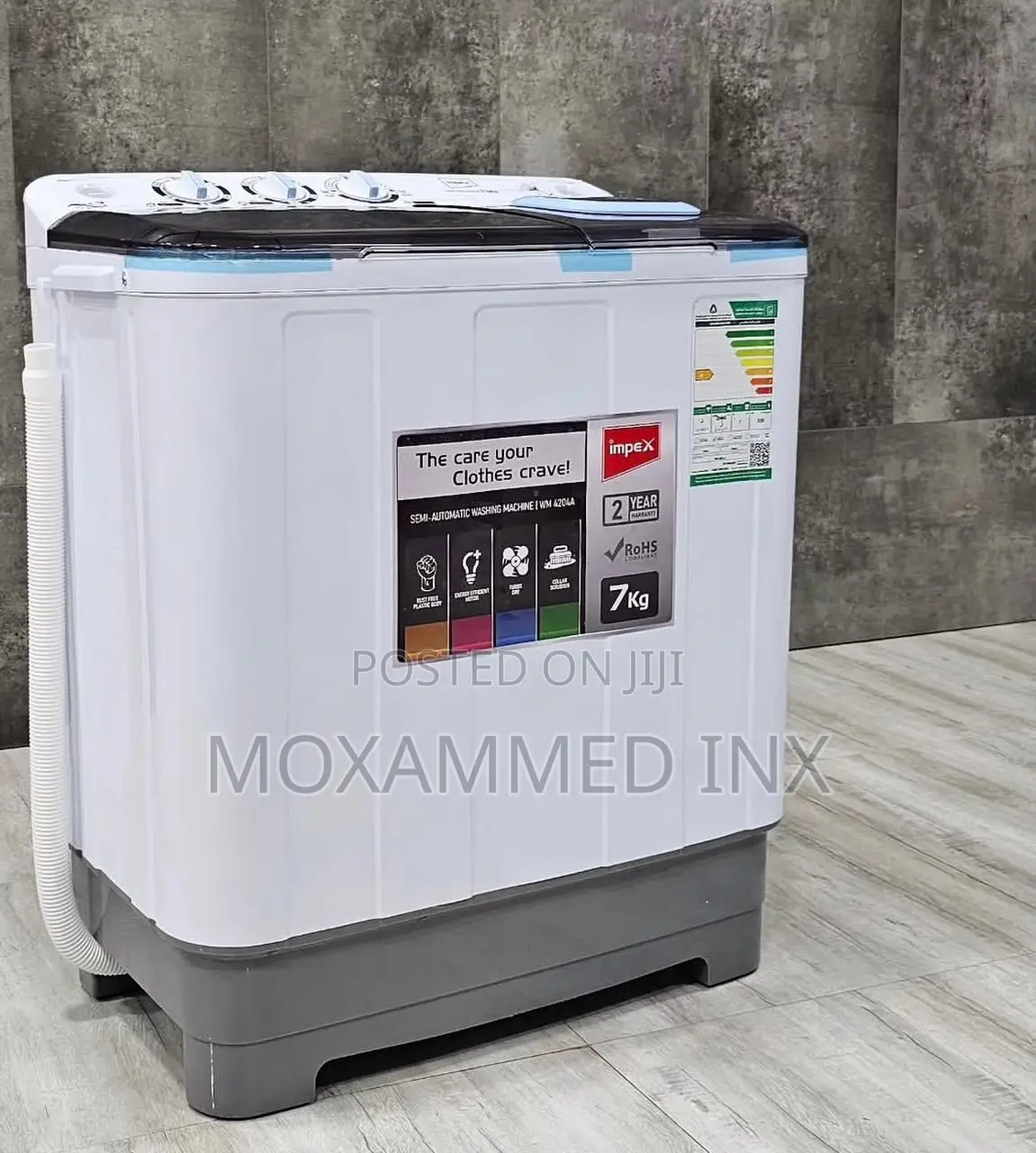 Impex Wm 4204a Semi-Automatic Twin Tub Washing Machine With a 7kg Wash
