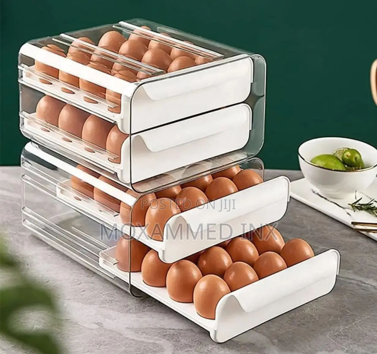 32-grid Double-layer Drawer Egg Storage Boxdesigned For Refrigerator