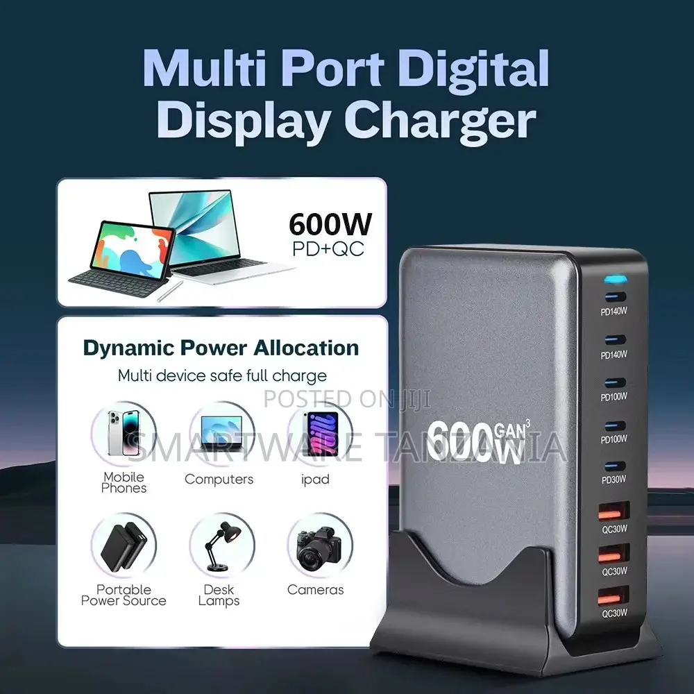 Power Up Multiple Devices With The 600w Multi Port Digital Charger