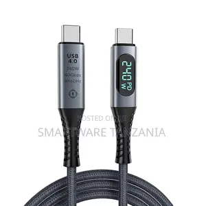 High-speed Usb 4.0 Cable With 240w Power Delivery And Led Display