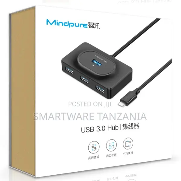 Mindpure Usb 3.0 Hub With 4 Ports for Fast Data Transfer and Charging