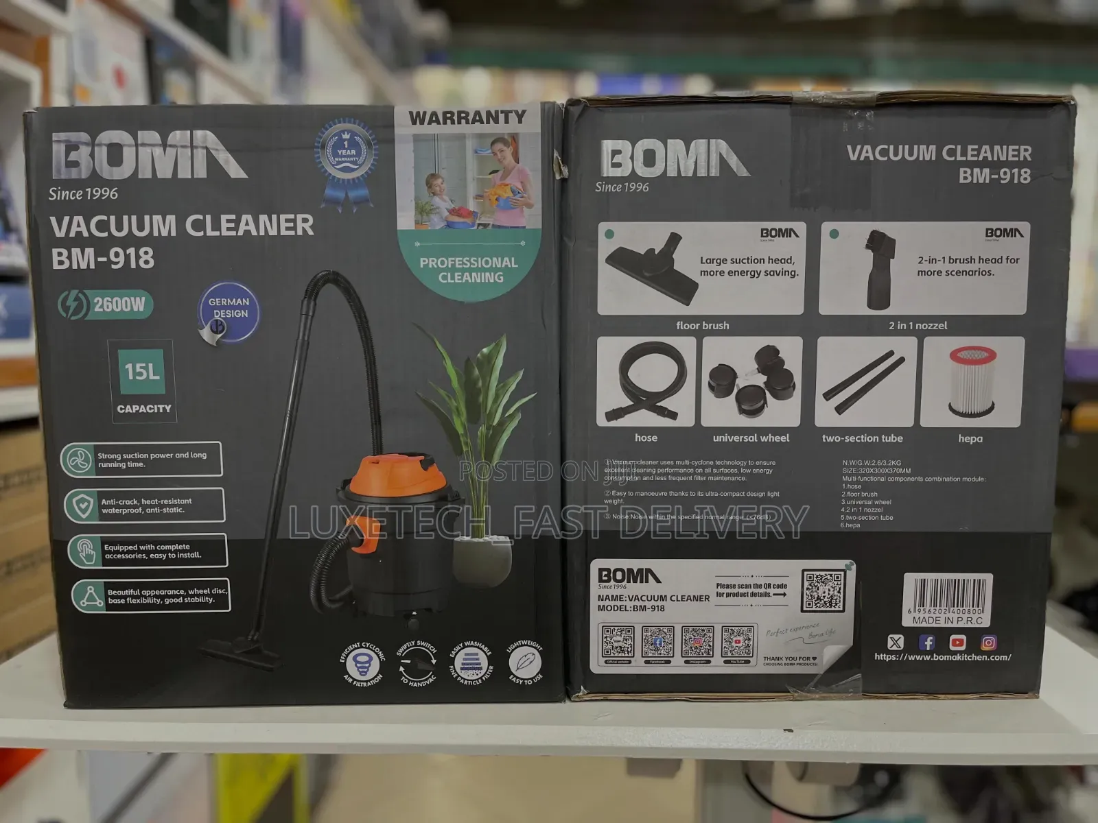 Boma 15 Litres Wet and Dry Vacuum Cleaner 2600w With Blower Functions