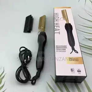 High Heat Gold Ceramic Professional Press Comb With 20 Heat Settings