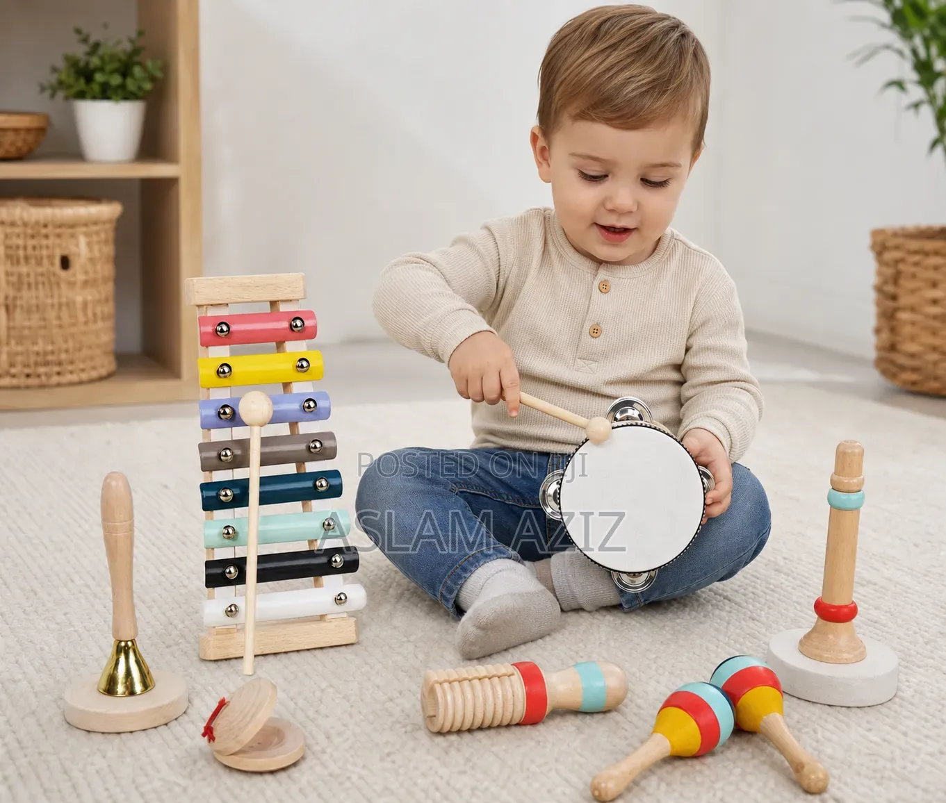 Wooden Musical Instrument Set(Band Set for Kids 8pcs)